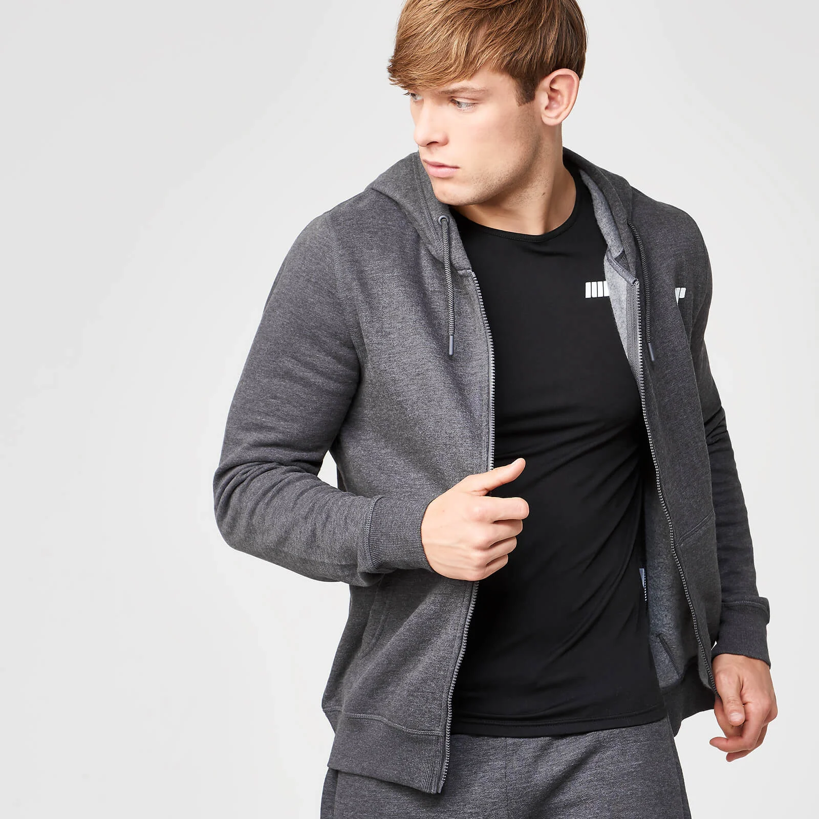 Tru-Fit Zip Up Hoodie - Charcoal - S - Charcoal Image 1