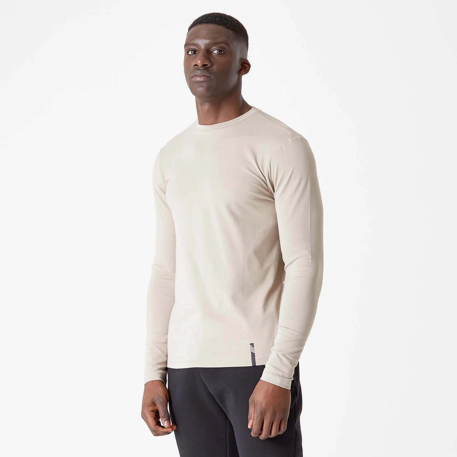 Luxe Classic Long Sleeve Crew - Taupe - XS Image 1