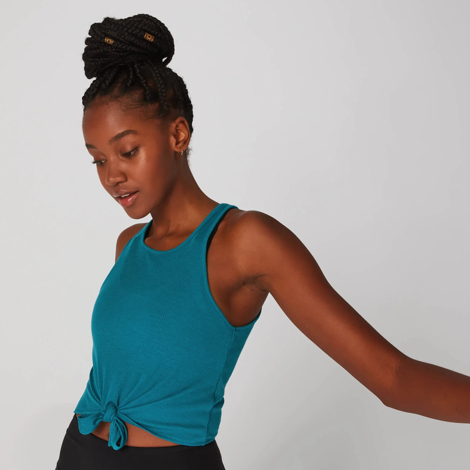 MP Women's Rib Tie Front Vest - Lagoon - XS Image 1