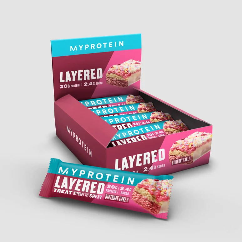 Layered Protein Bar - 12 x 60g - Birthday Cake