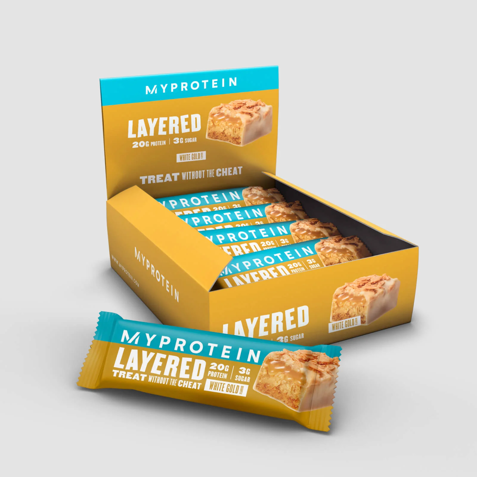 Layered Protein Bar - White Gold - 12 x 60g - White Gold Image 1