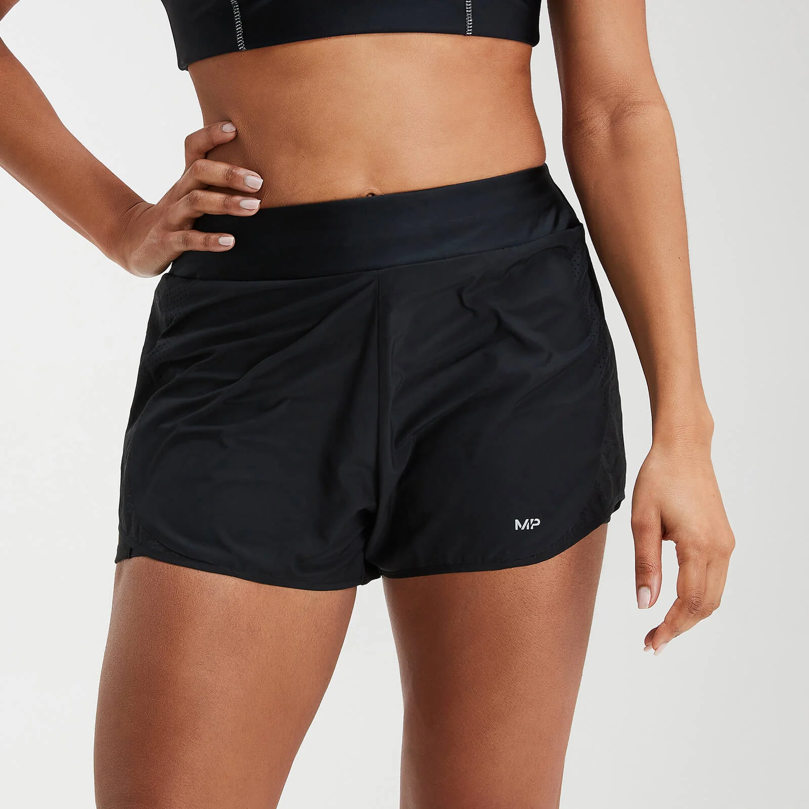 MP Women's Velocity Double Layered Shorts- Black - XXS Image 1