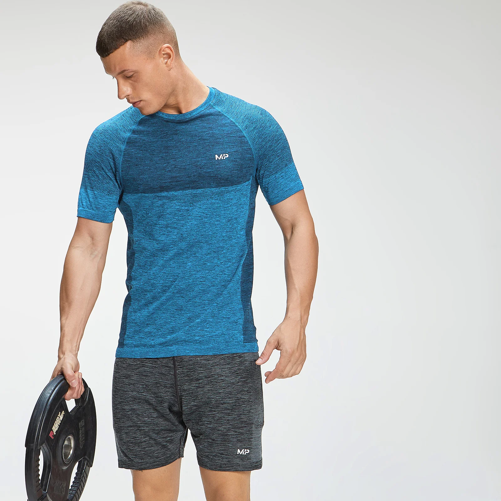 MP Men's Seamless Short Sleeve T-Shirt - Bright Blue Marl - XXS Image 1