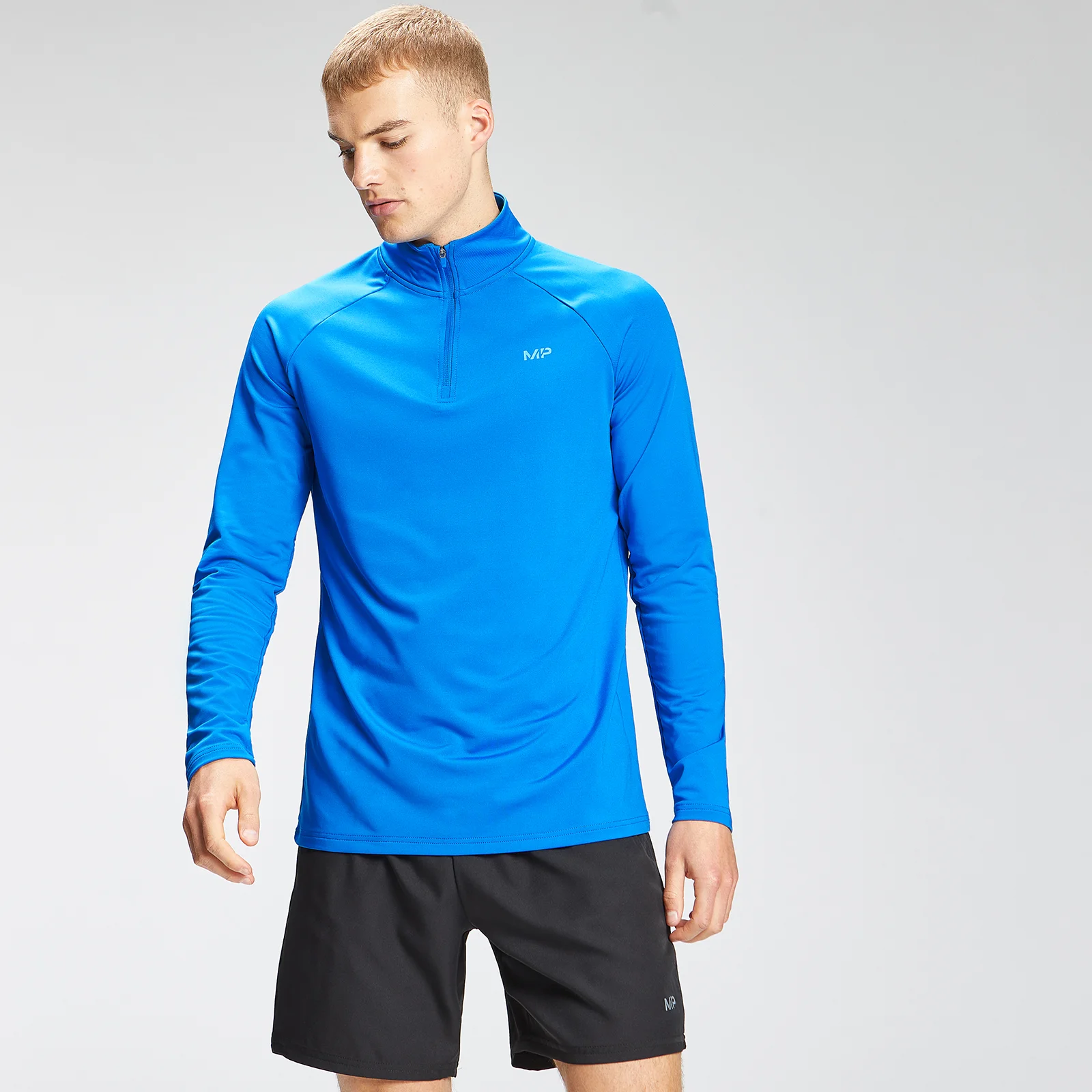 MP Men's Repeat Graphic Training 1/4 Zip - True Blue - XXS Image 1