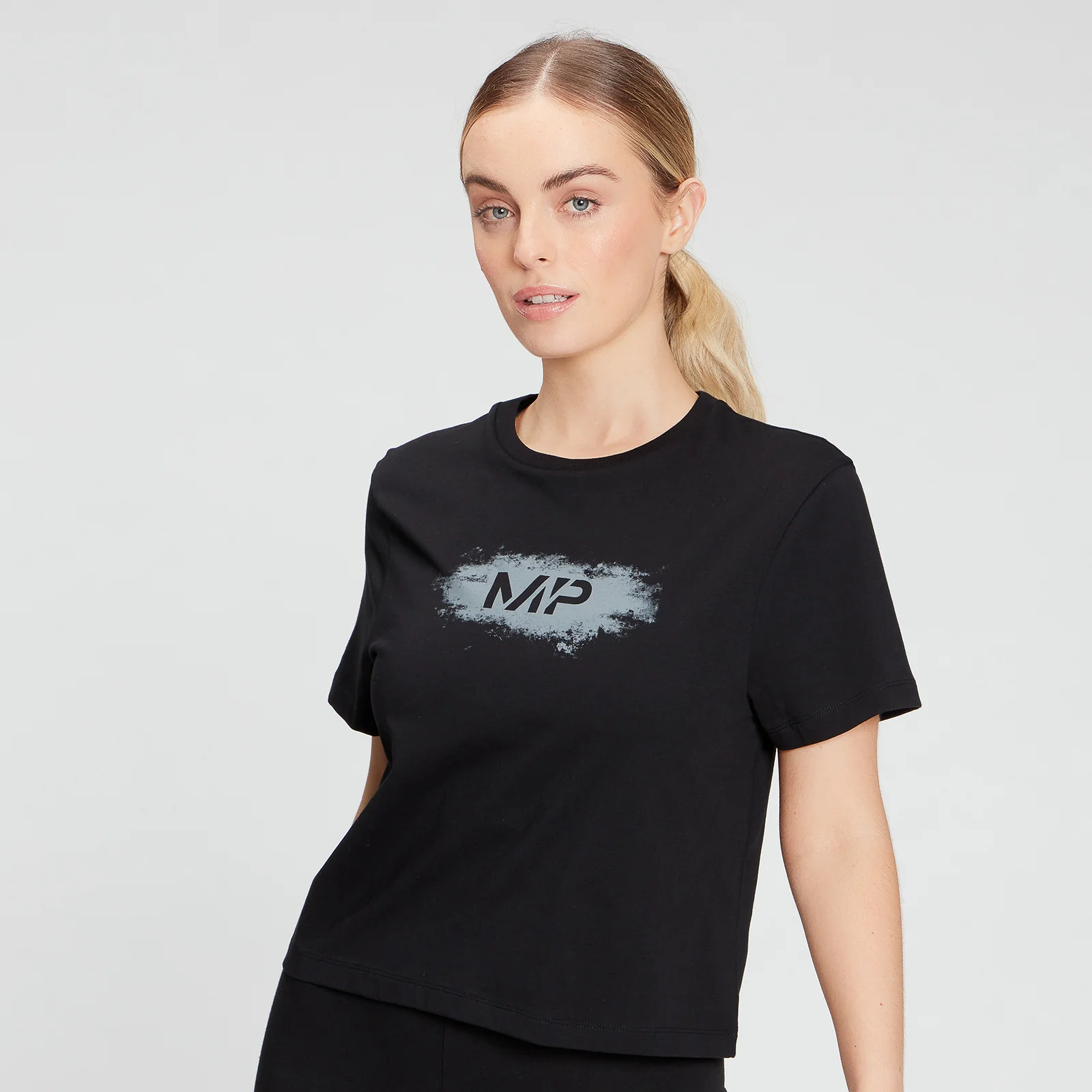 MP Women's Chalk Graphic Crop T-Shirt - Black - XXS Image 1