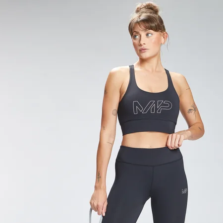 MP Women's Repeat Mark Graphic Training Sports Bra - Black