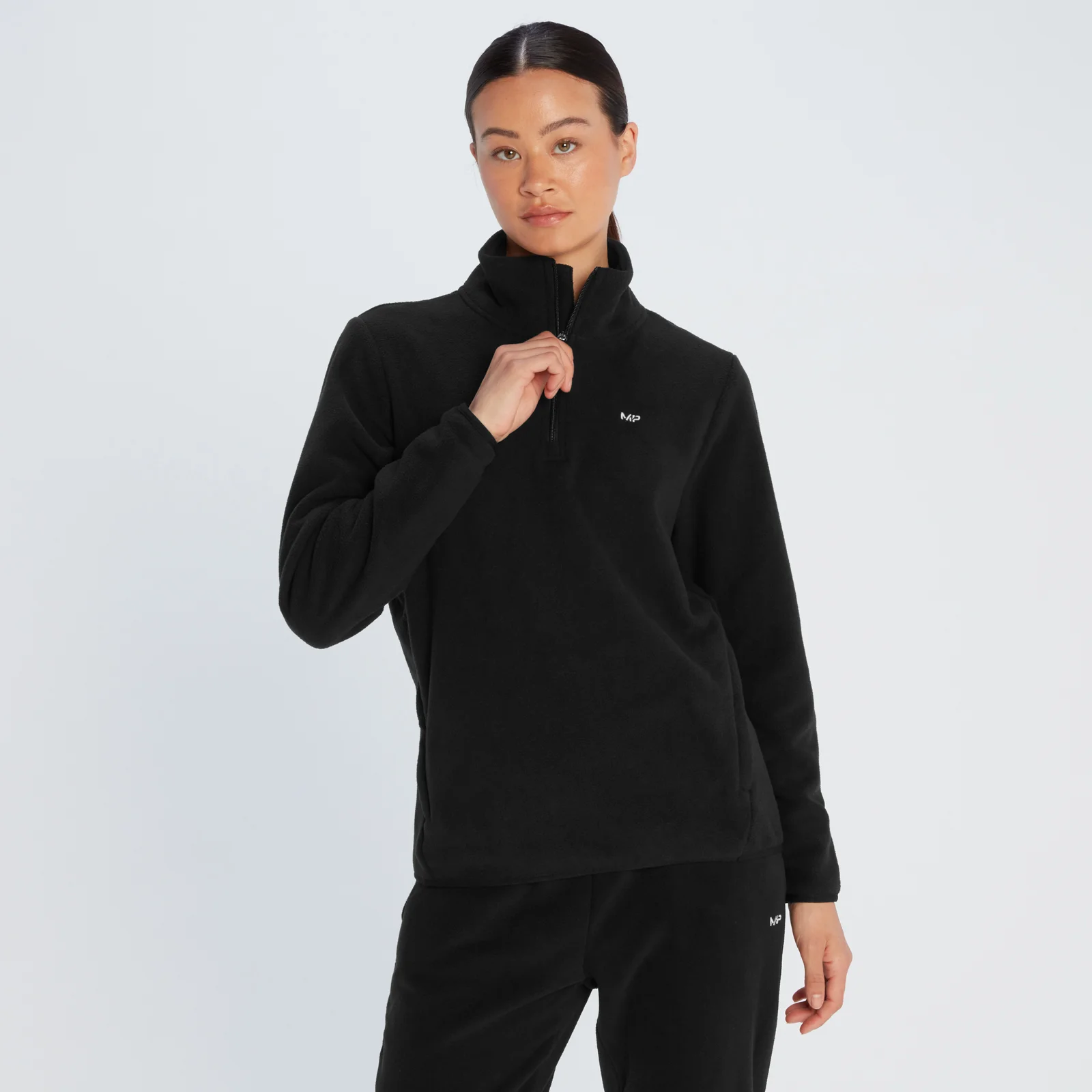 MP Women's 1/4 Zip Fleece - Black - XXS Image 1