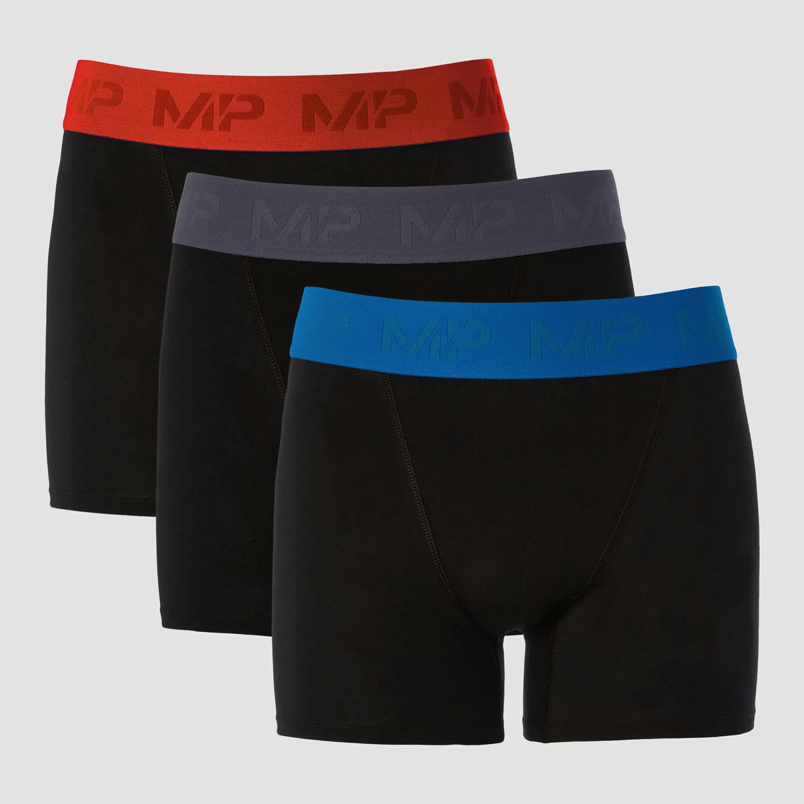 MP Men's Coloured Waistband Boxers (3 Pack) - Graphite/True Blue/Fire - XXS Image 1