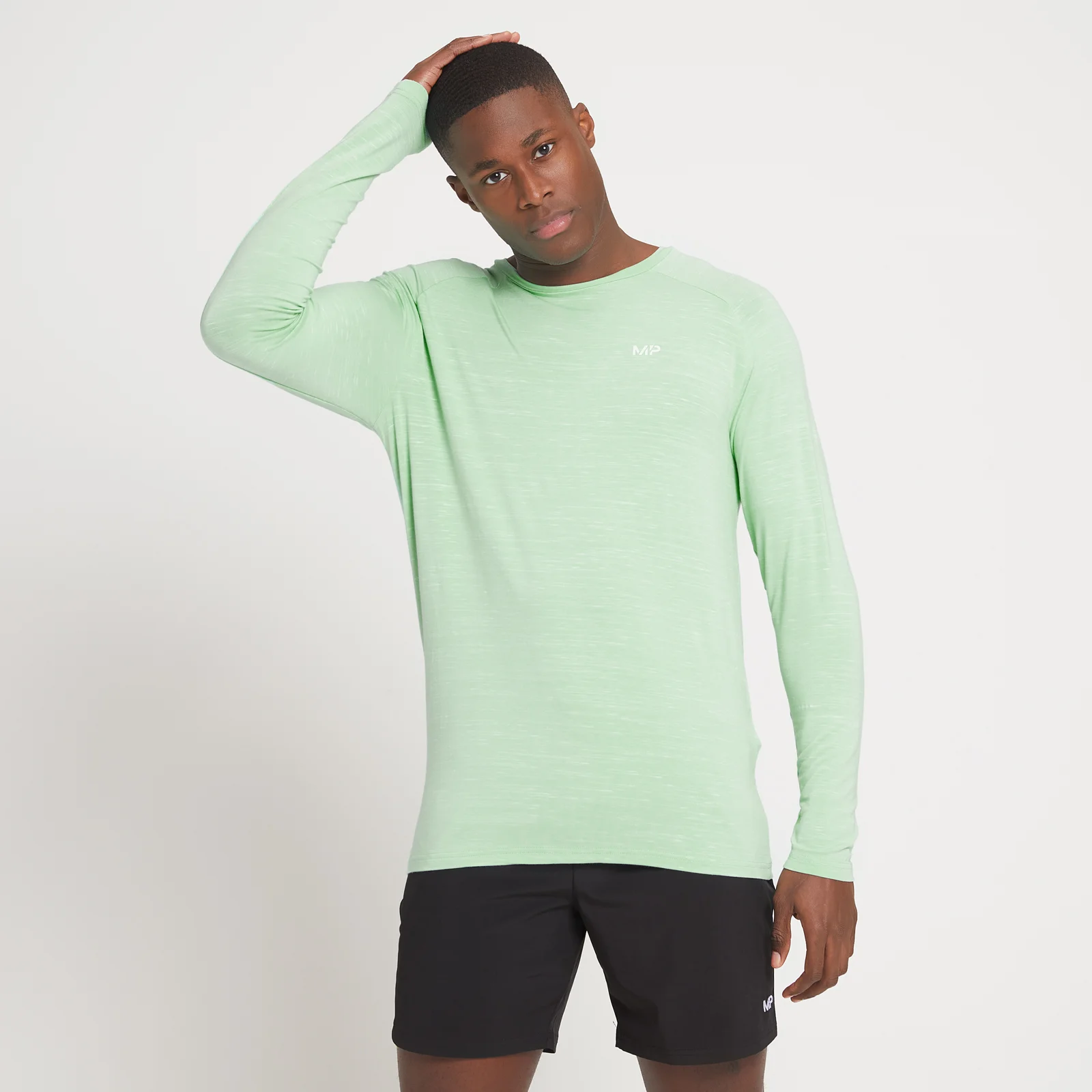 MP Men's Performance Long Sleeve Top - Mint Marl - XXS Image 1