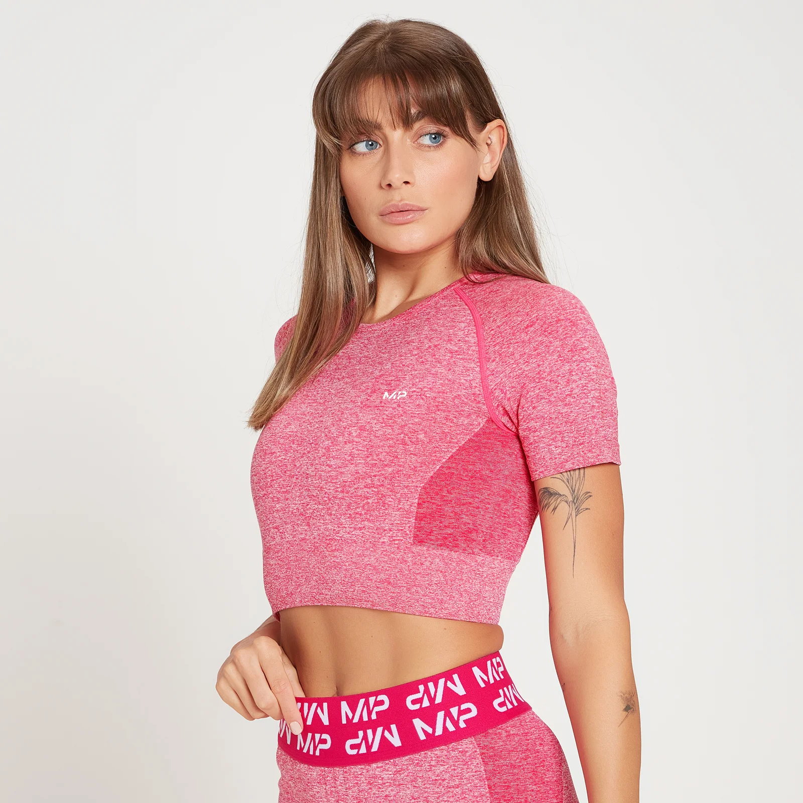 MP Women's Curve Crop Short Sleeve T-Shirt - Magenta - XXS Image 1