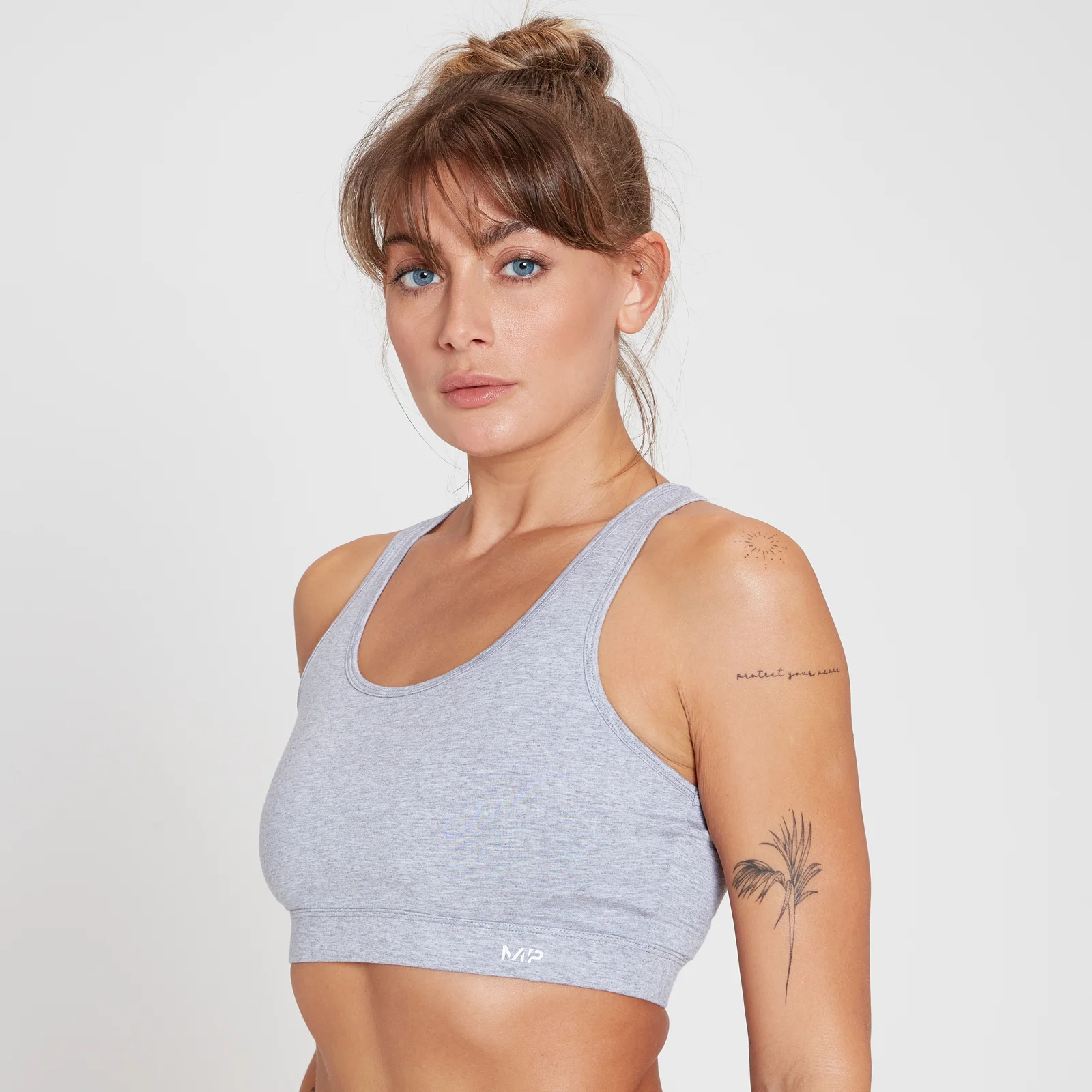 MP Women's Cotton Bralette - Grey Marl - XS Image 1