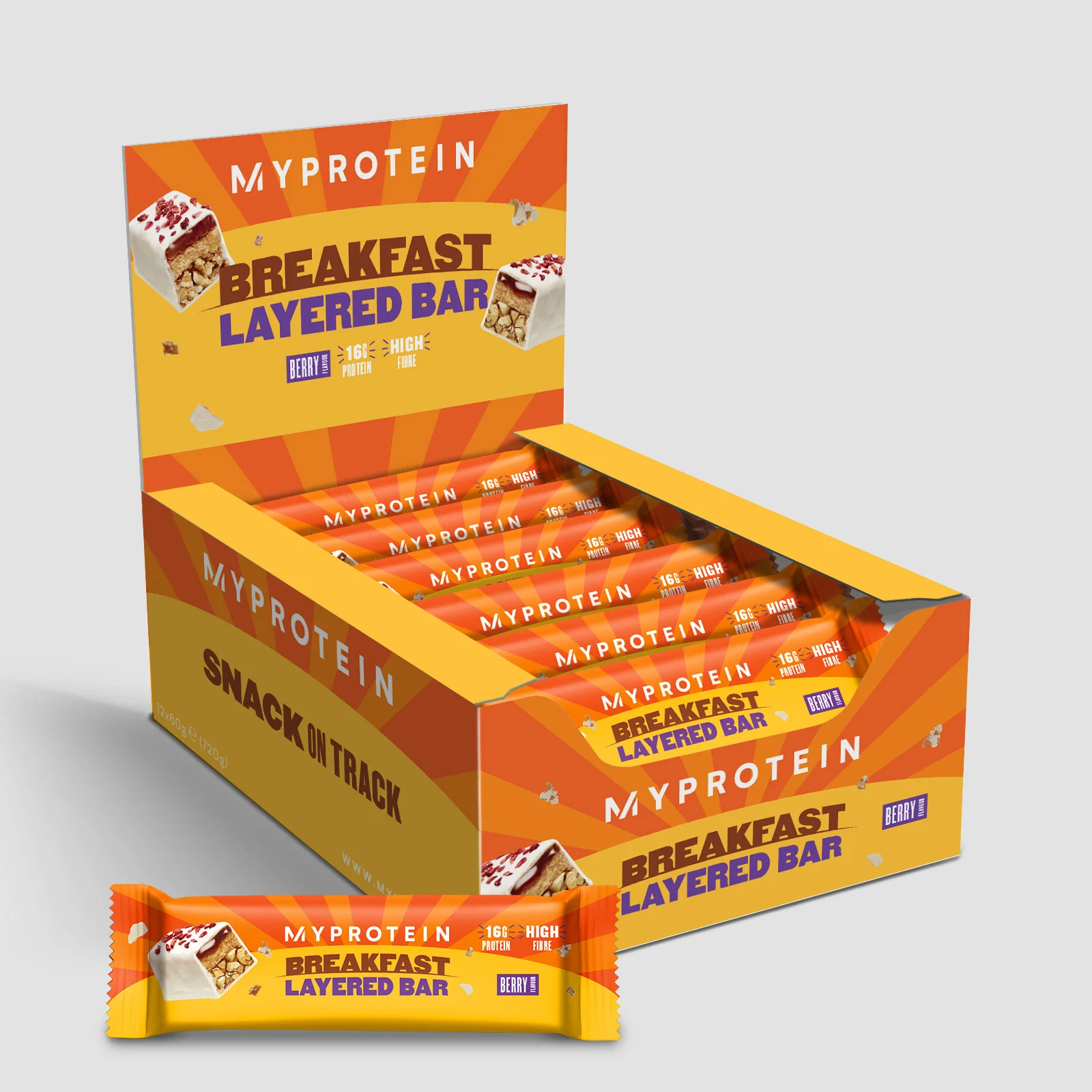 Breakfast Layered Bar - 12x60g - Berry Image 1