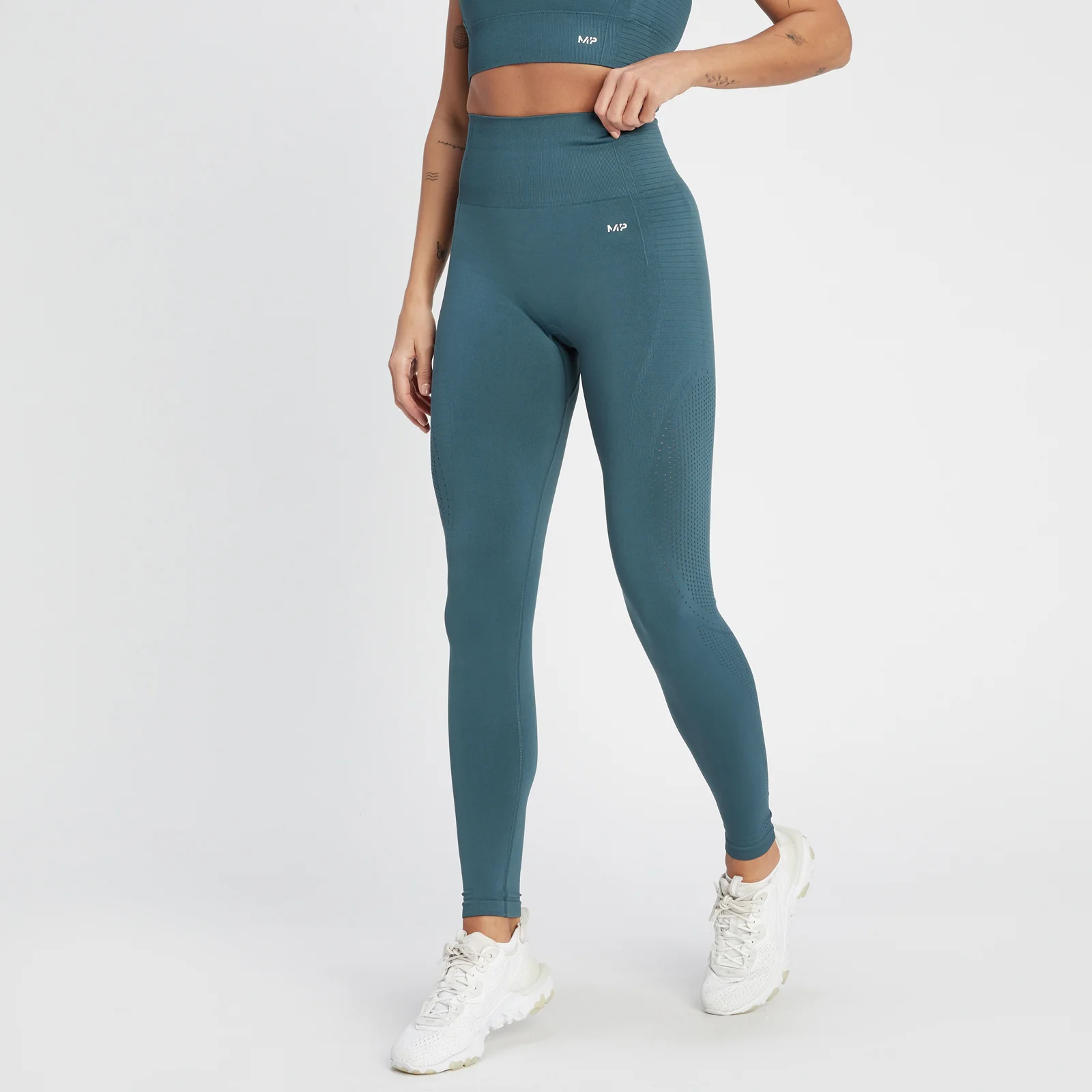 MP Women's Tempo Ultra Seamless Leggings - Smoke Blue - XL Image 1