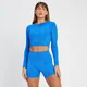 MP Women's Tempo Reversible Long Sleeve Crop Top - Electric Blue