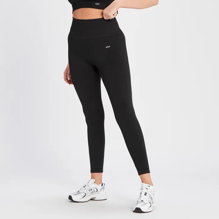 MP Women's Tempo Rib Seamless Leggings - Black