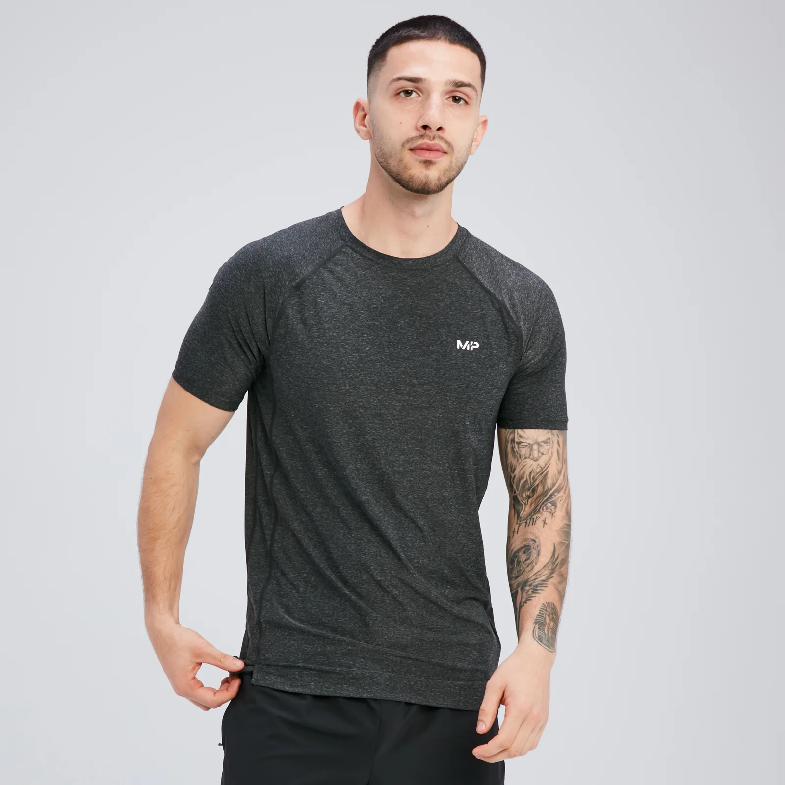 MP Men's Tempo Short Sleeve T-Shirt - Black Marl - XS Image 1