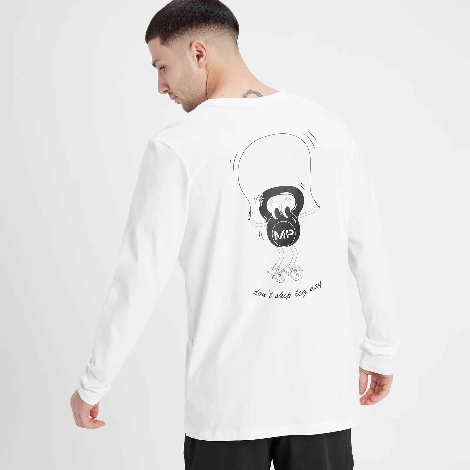 MP Men's Leg Day Graphic Long Sleeve T-Shirt - White - XS Image 1