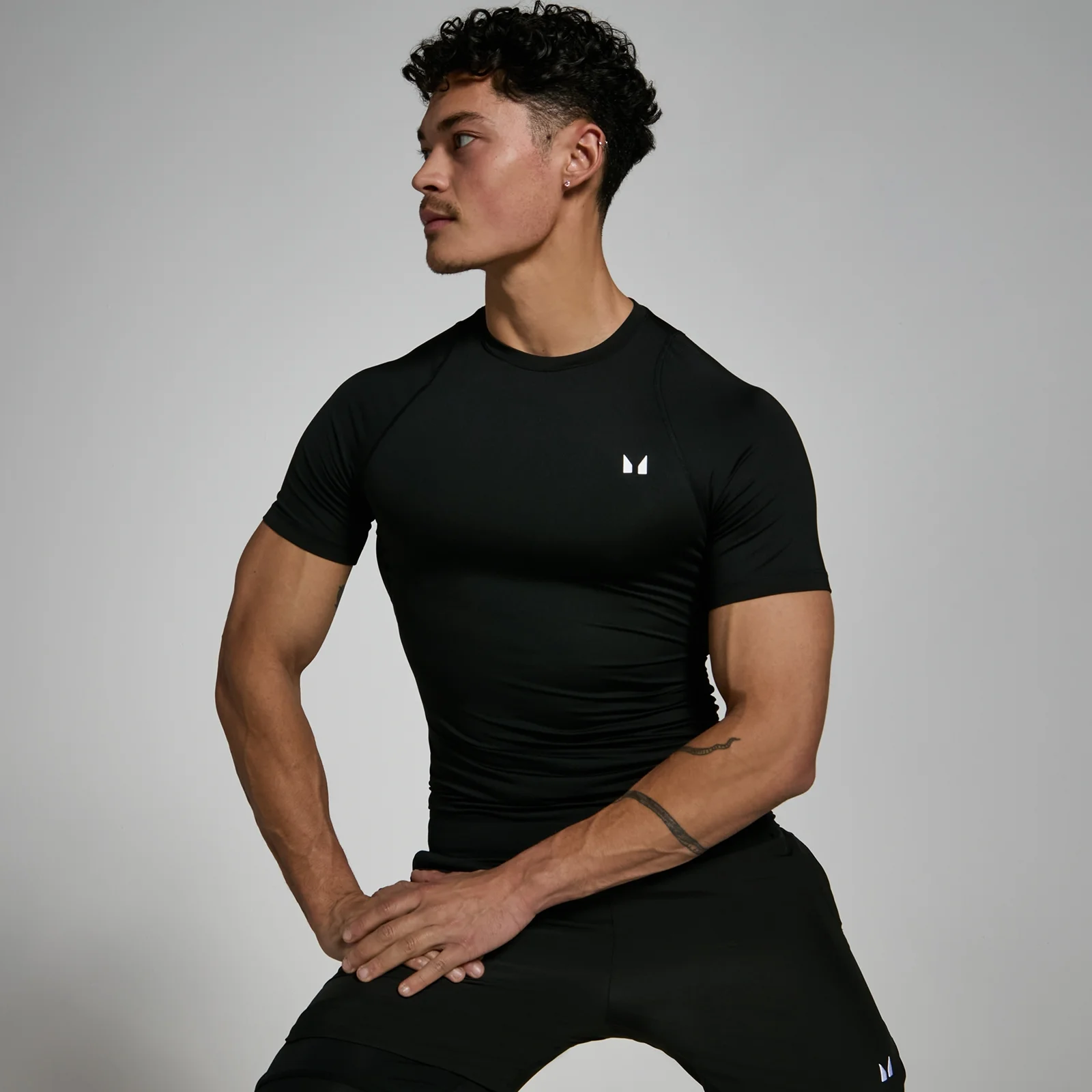Men's Training Short Sleeve Compression T-Shirt - Black - S Image 1