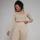 MP Women's Shape Seamless Long Sleeve Crop Top - Sandstone