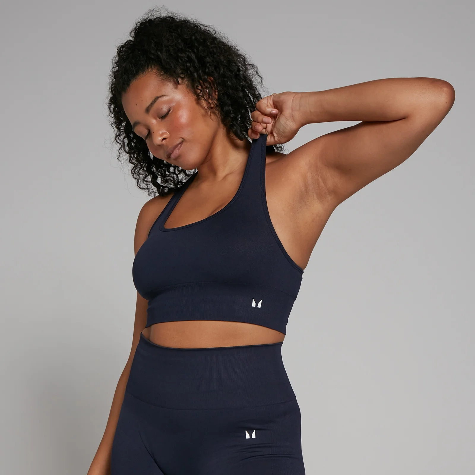 MP Women's Shape Seamless Sports Bra - Navy - L Image 1