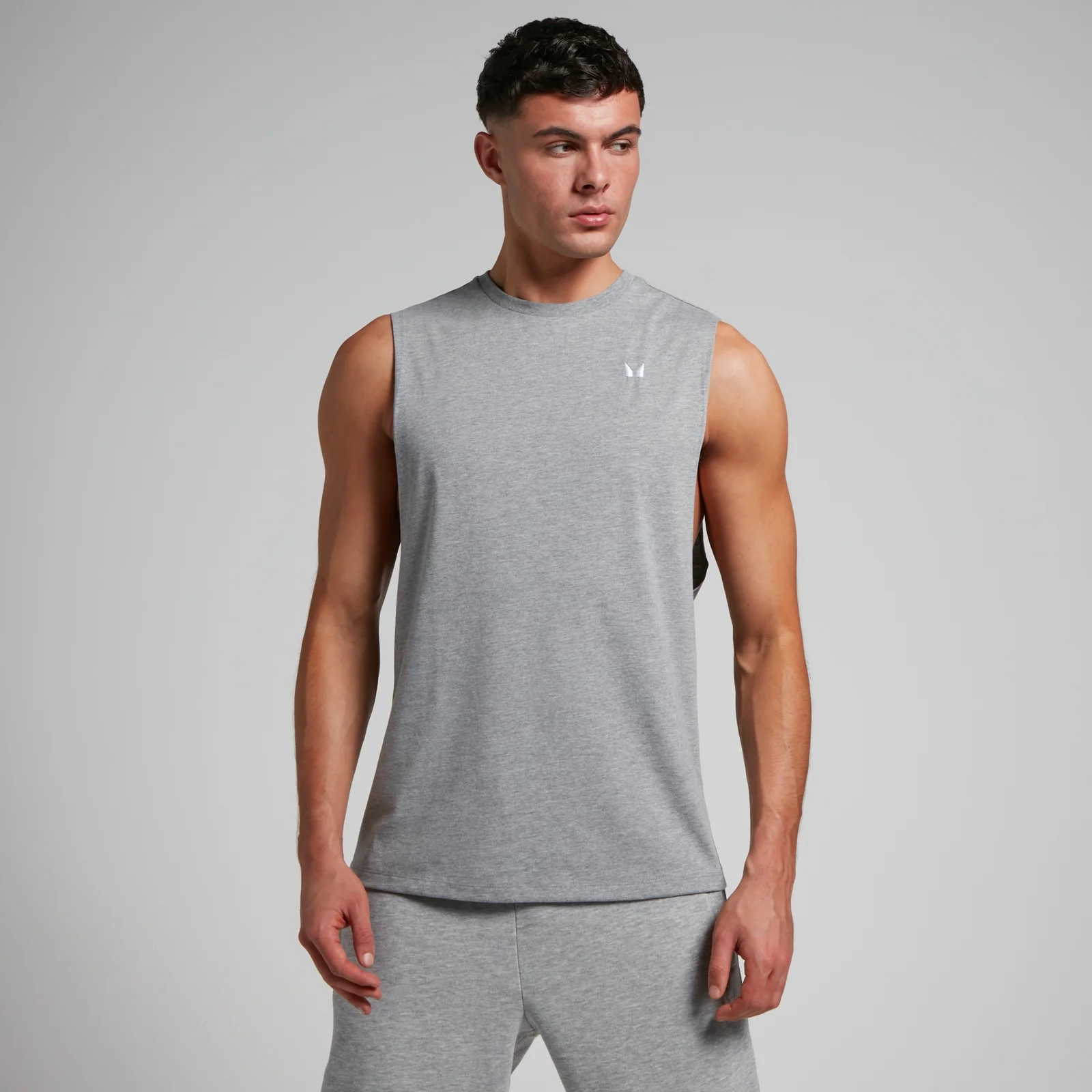 MP Men's Rest Day Drop Armhole Tank Top - Grey Marl - L Image 1