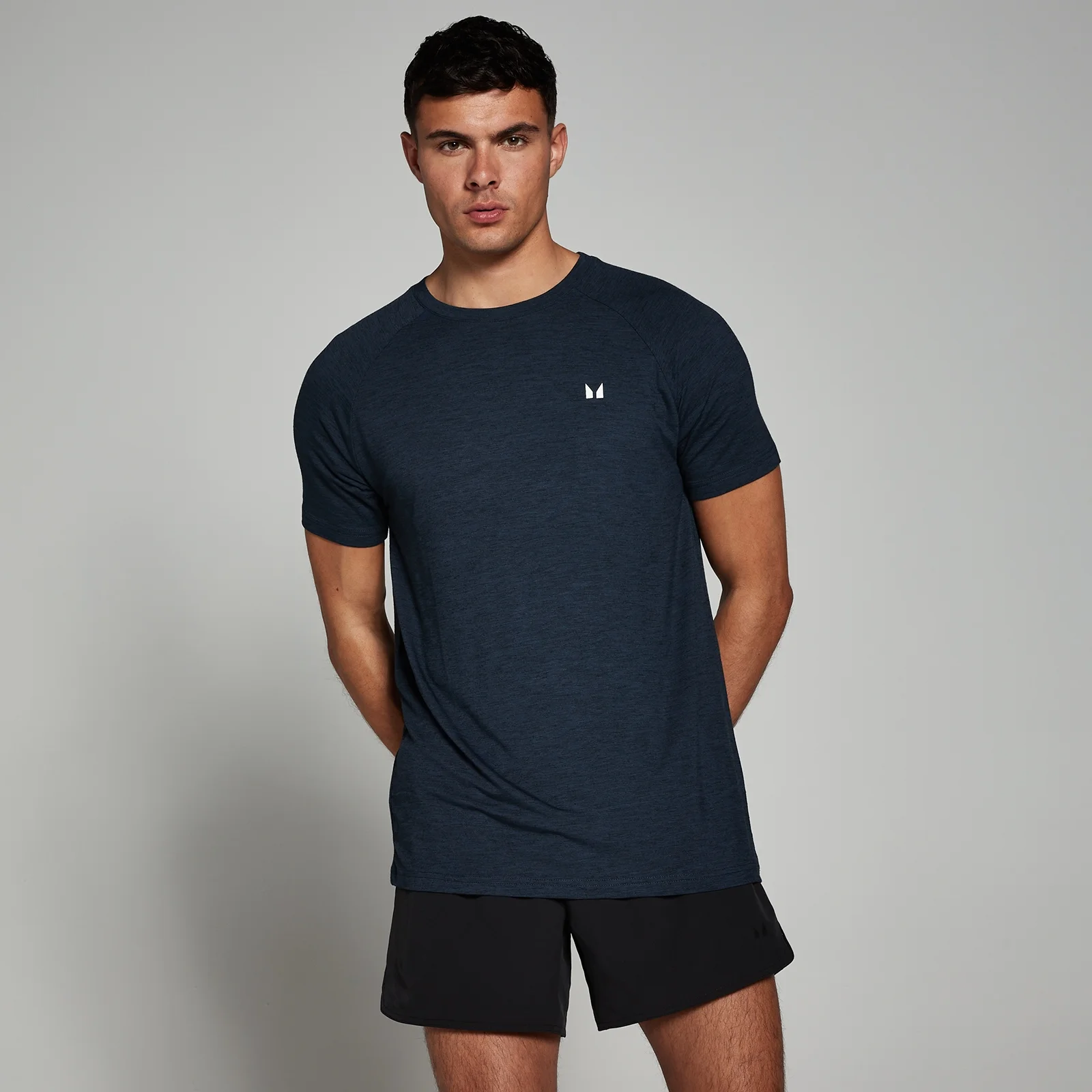 MP Men's Performance Short Sleeve T-Shirt - Navy Marl - L Image 1