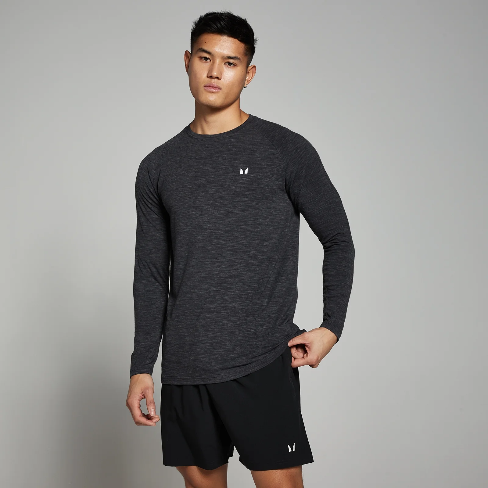 MP Men's Performance Long Sleeve Top - Black Marl - L Image 1