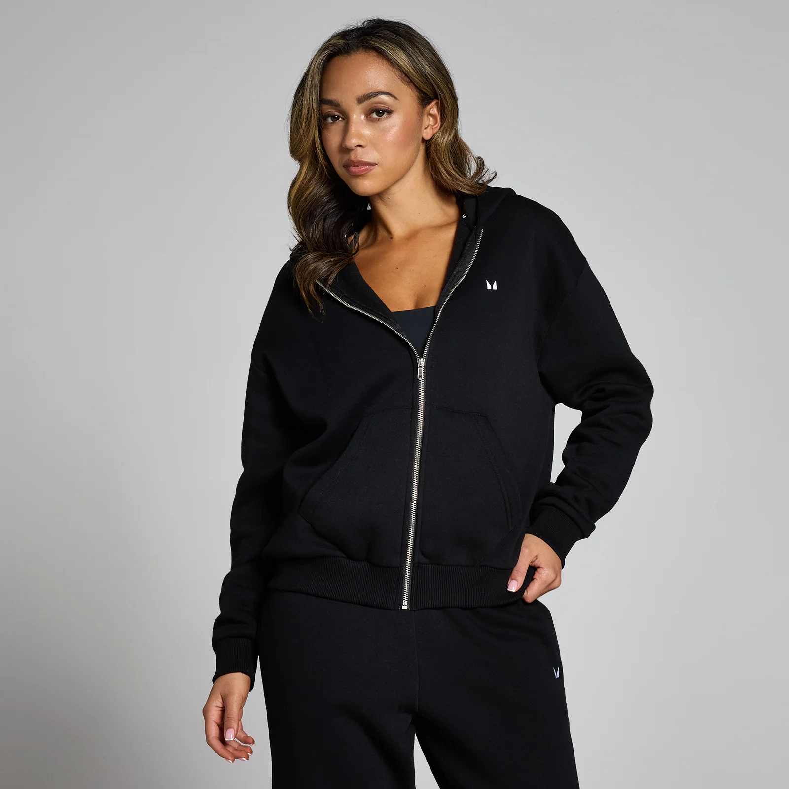 MP Women's Basics Zip Through Hoodie - Black - XS Image 1