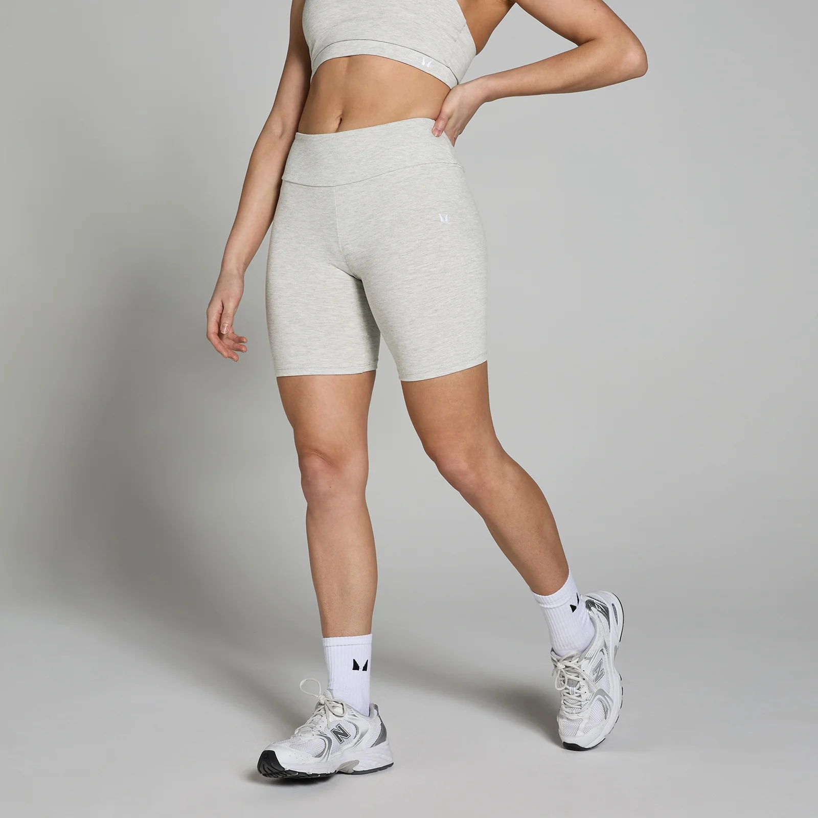 MP Women's Basics Cycling Shorts - Light Grey Marl - M Image 1