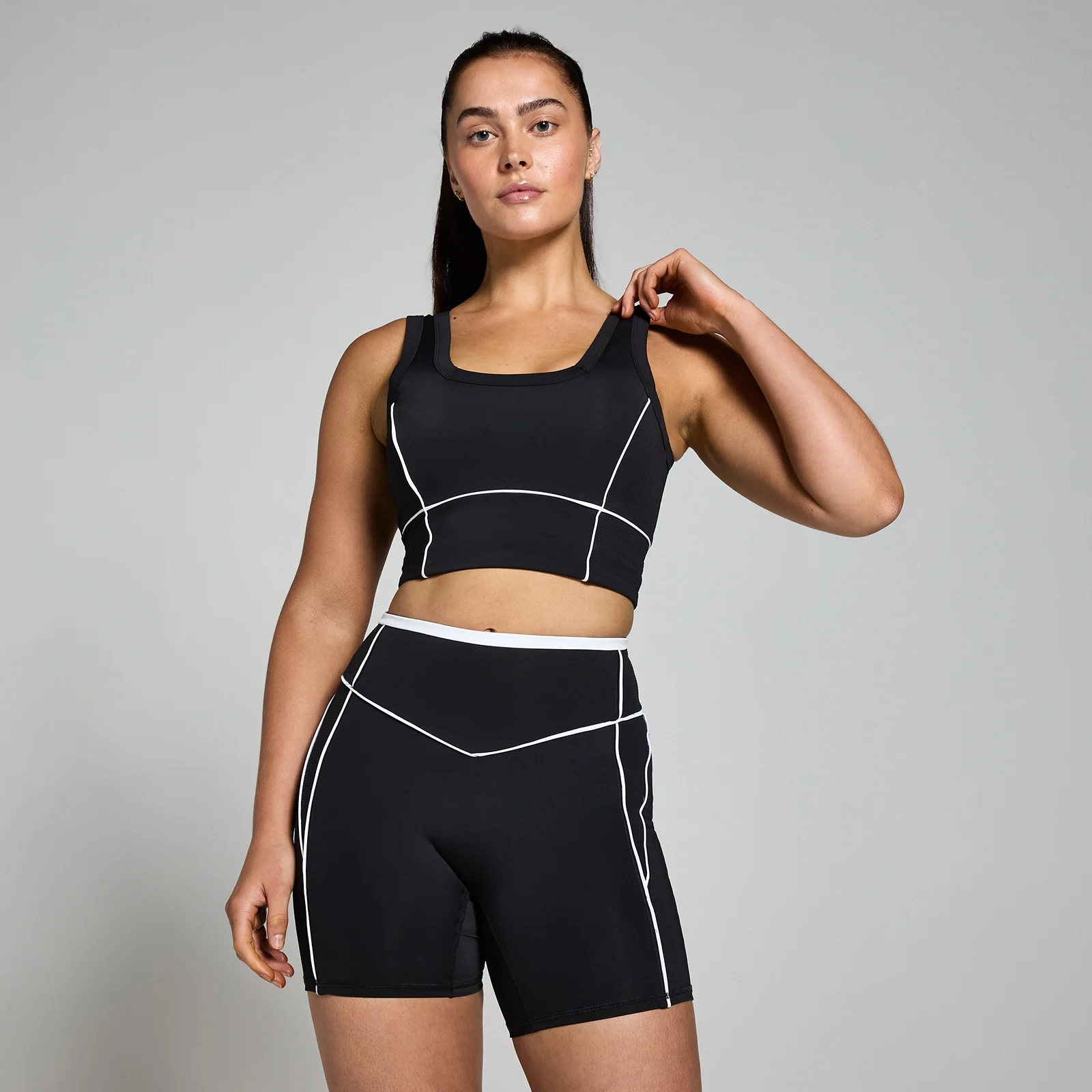 MP Women's Tempo Contrast Texture Sports Bra - Black - XS Image 1