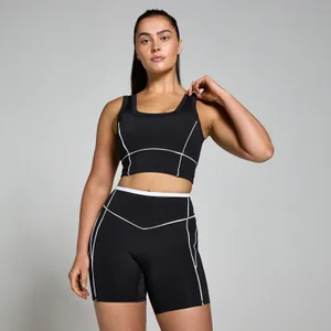 MP Women's Tempo Contrast Texture Sports Bra - Black - Size XS