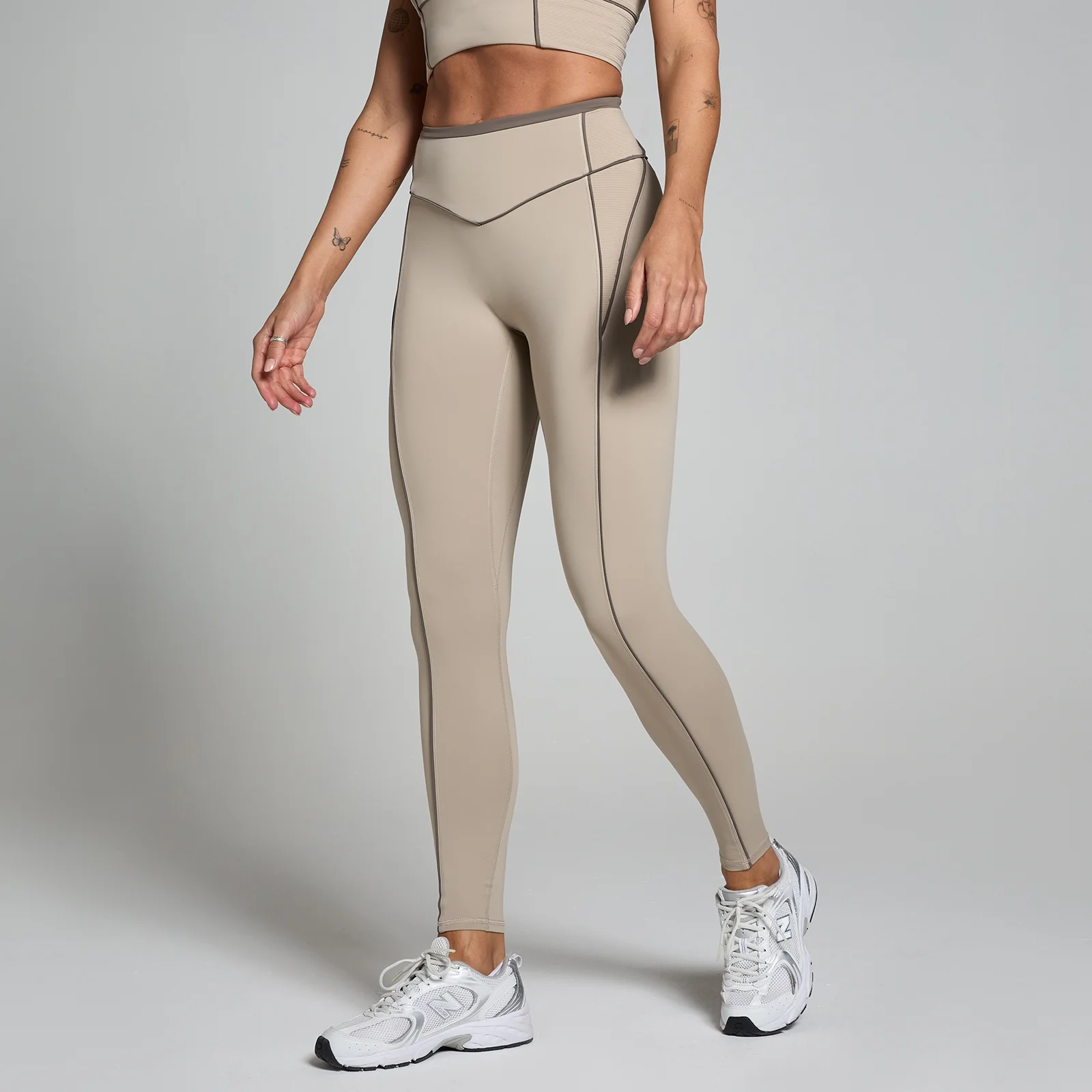 MP Women's Tempo Contrast Texture Leggings - Cashmere - M Image 1