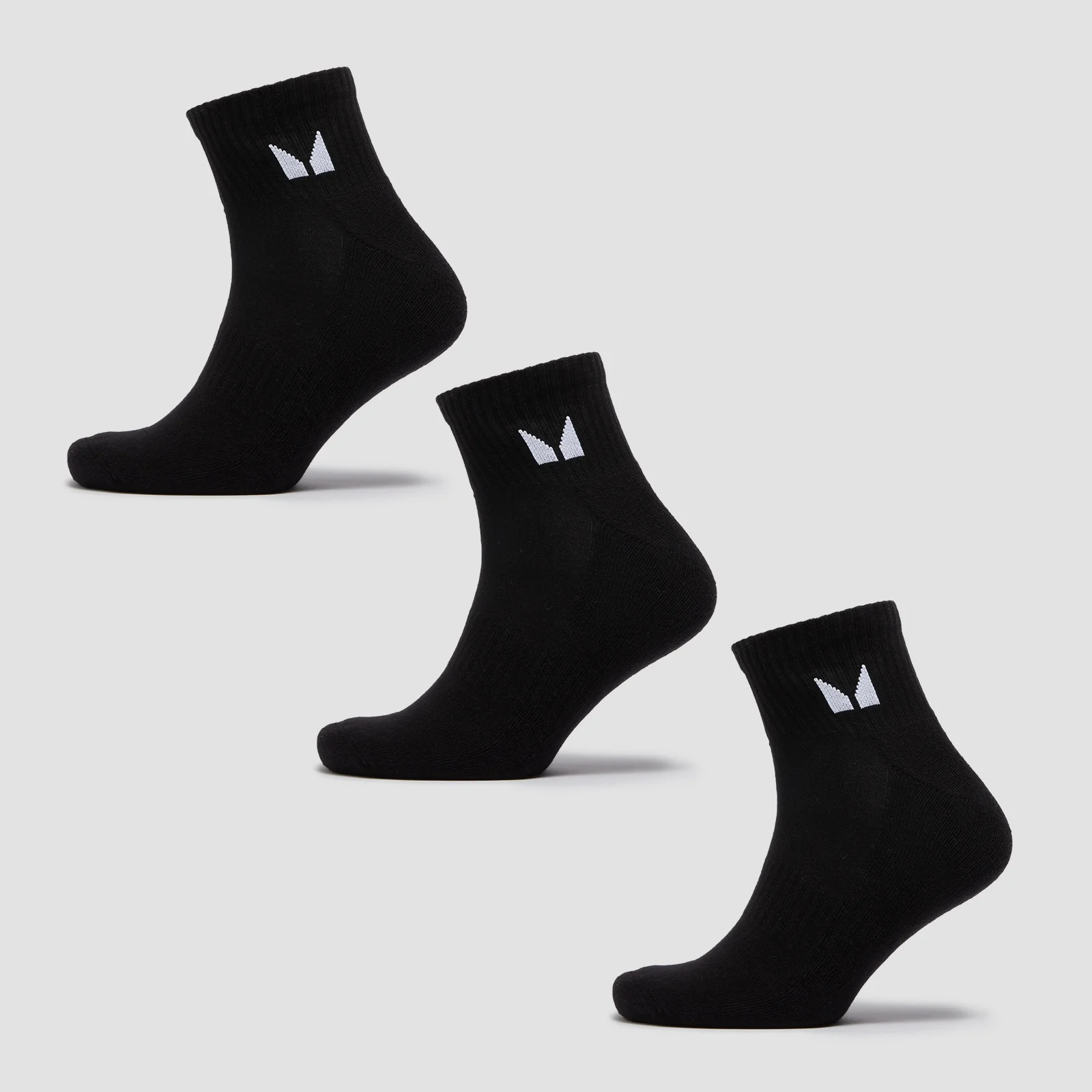 MP Unisex Ankle Socks (3 Pack) - Black - UK 6-8 Image 1
