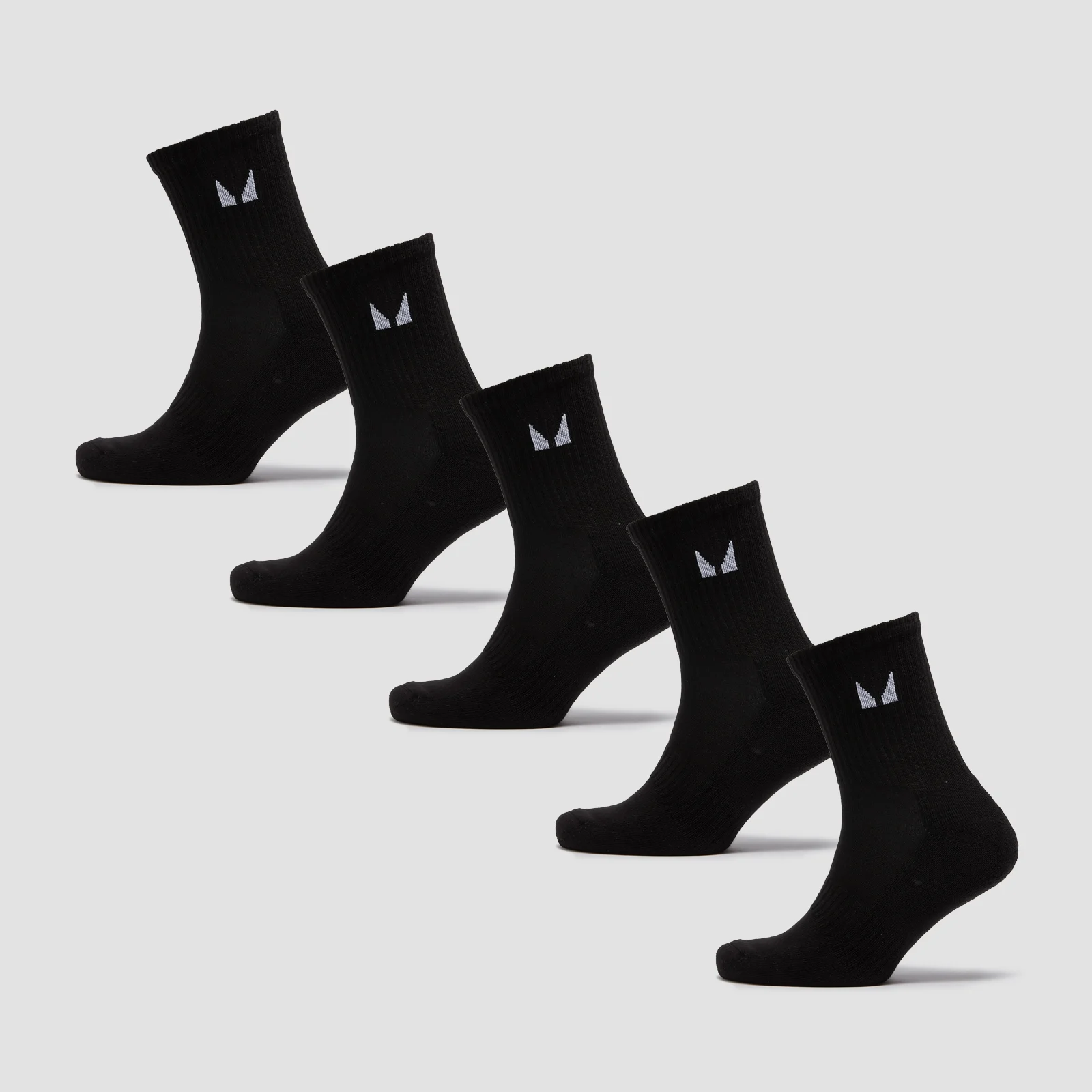 MP Unisex Crew Socks (5 Pack) - Black - UK 9-11 Image 1