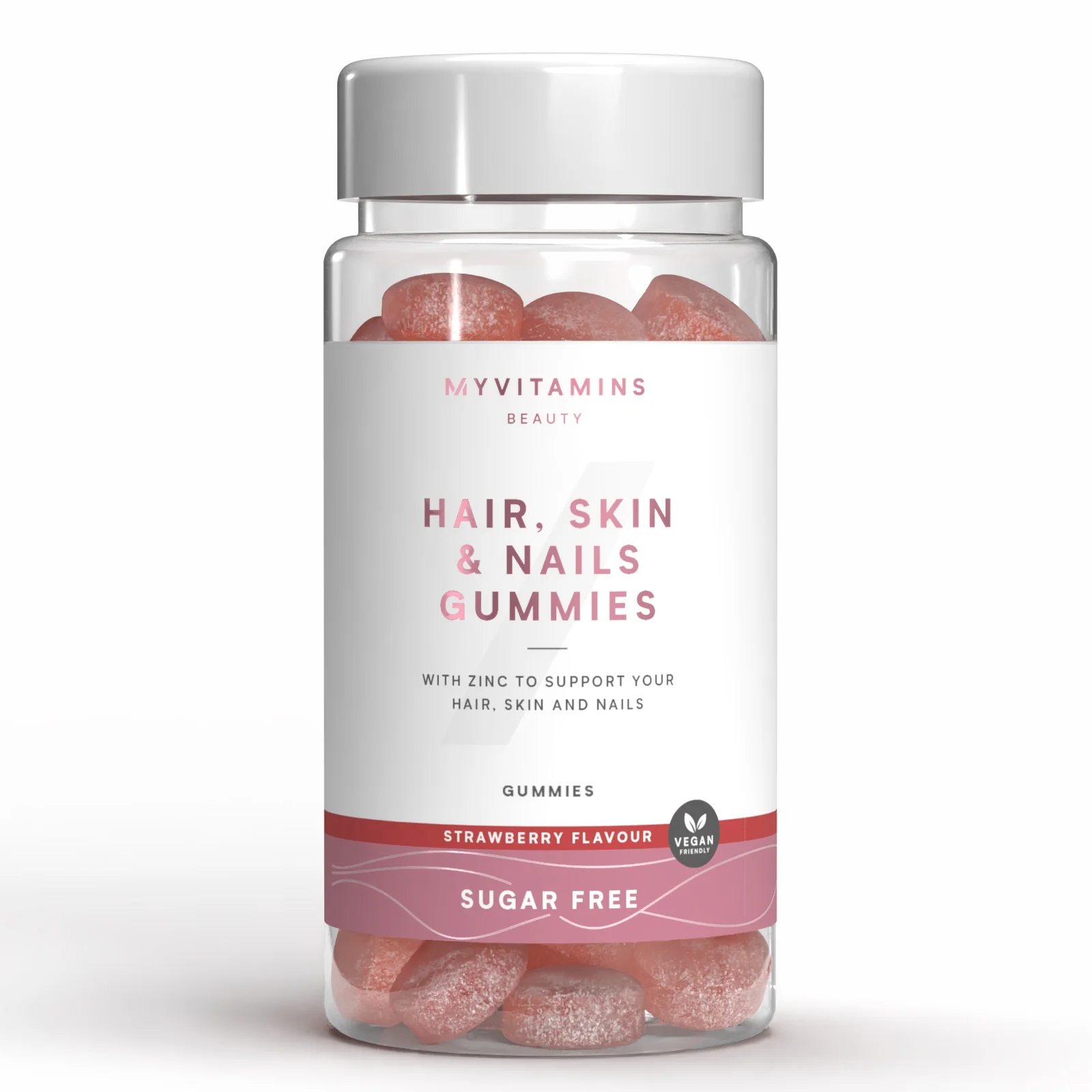 Hair, Skin & Nails Gummies - 60gummies - Sugar Free Strawberry Image 1