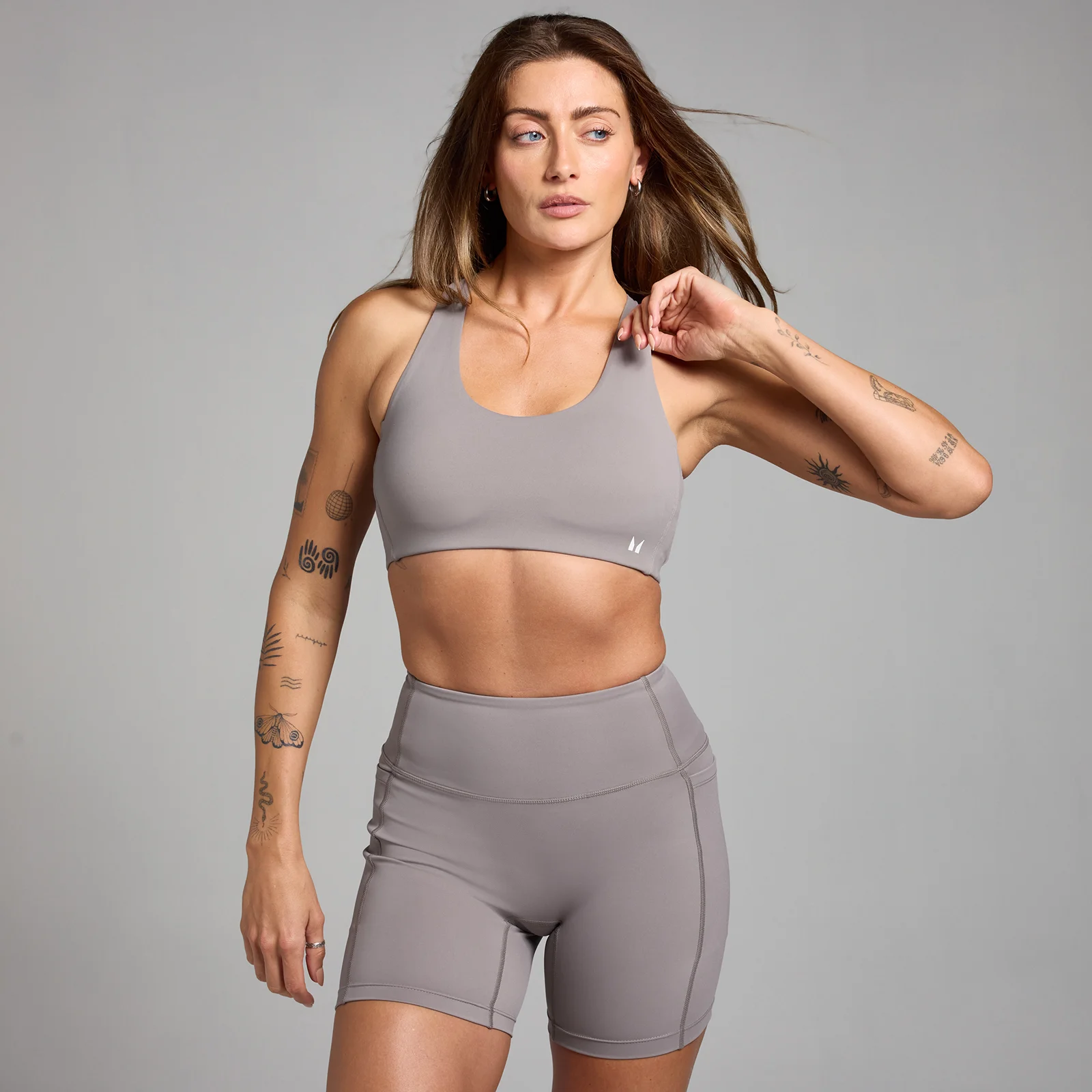 MP Women's Active Cross Back Adjustable Bra - Cool Grey - XS Image 1