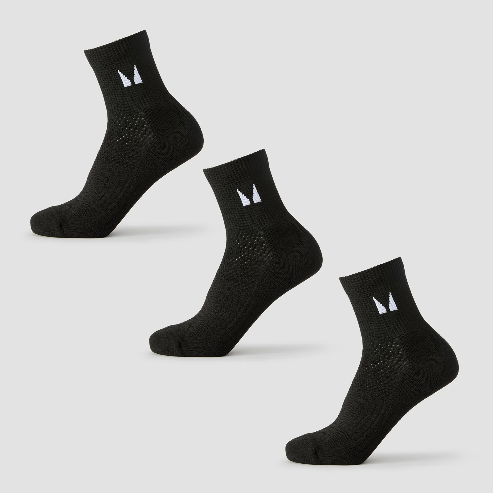 MP Running Ankle Socks (3 pack) - Black - UK 6-8 Image 1