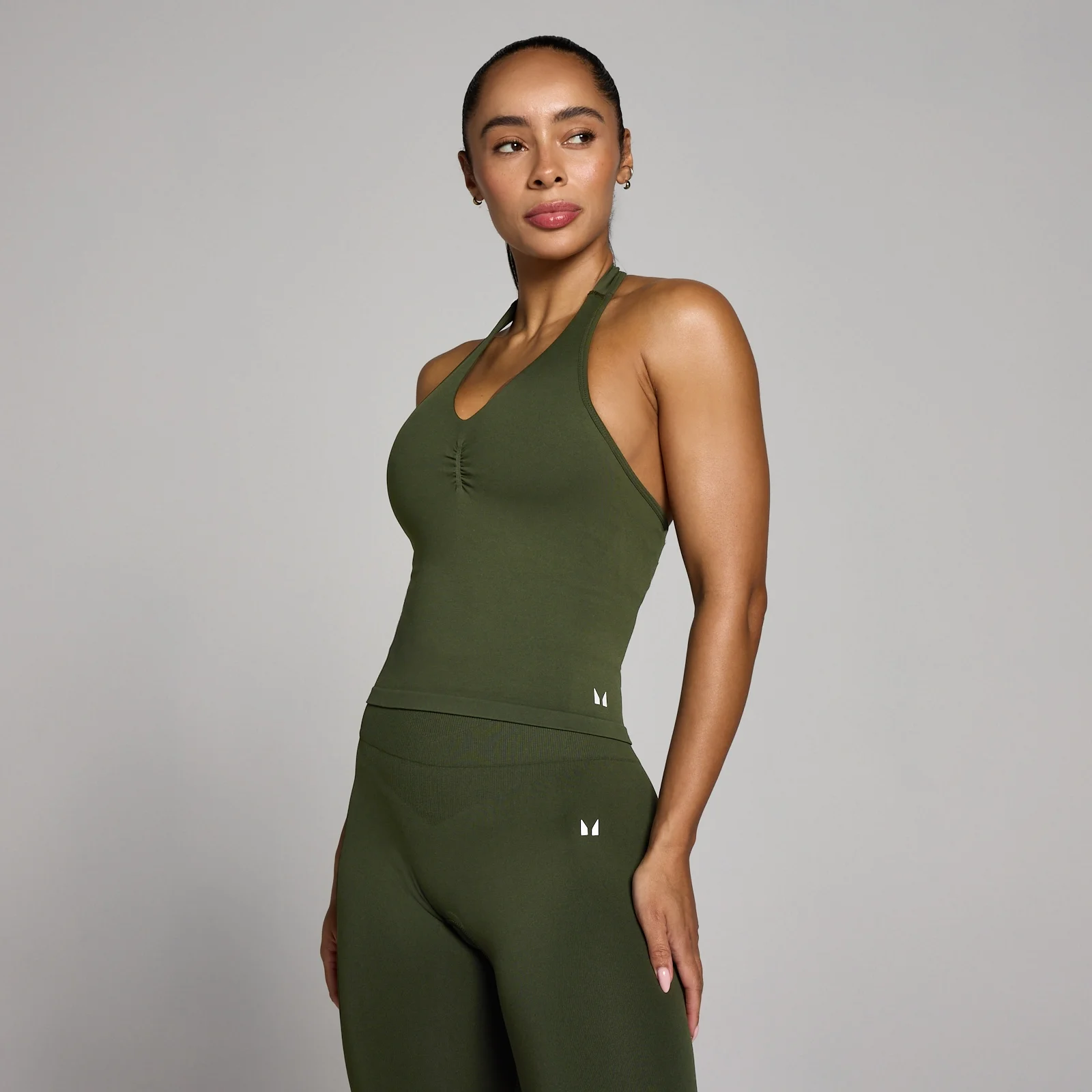 MP Women's Tempo Seamless Halter Neck Vest - Forest Green - L Image 1
