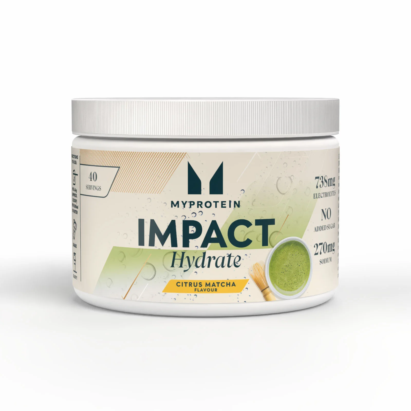 Impact Hydrate | Citrus Matcha | Electrolyte Powder - 257G- 40servings - Citrus Matcha Image 1