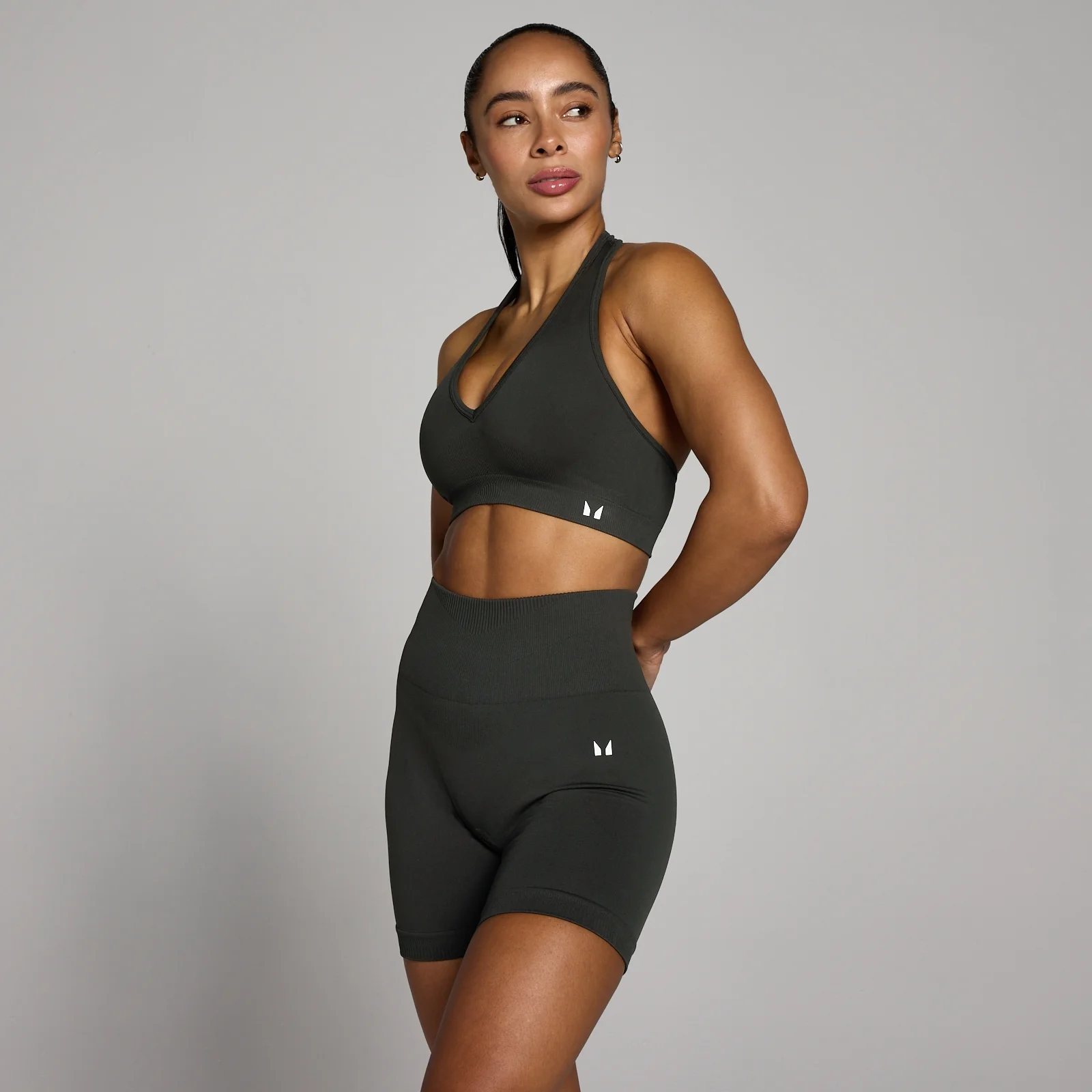 MP Women's Tempo Seamless Halter Neck Bra - Night Grey - L Image 1