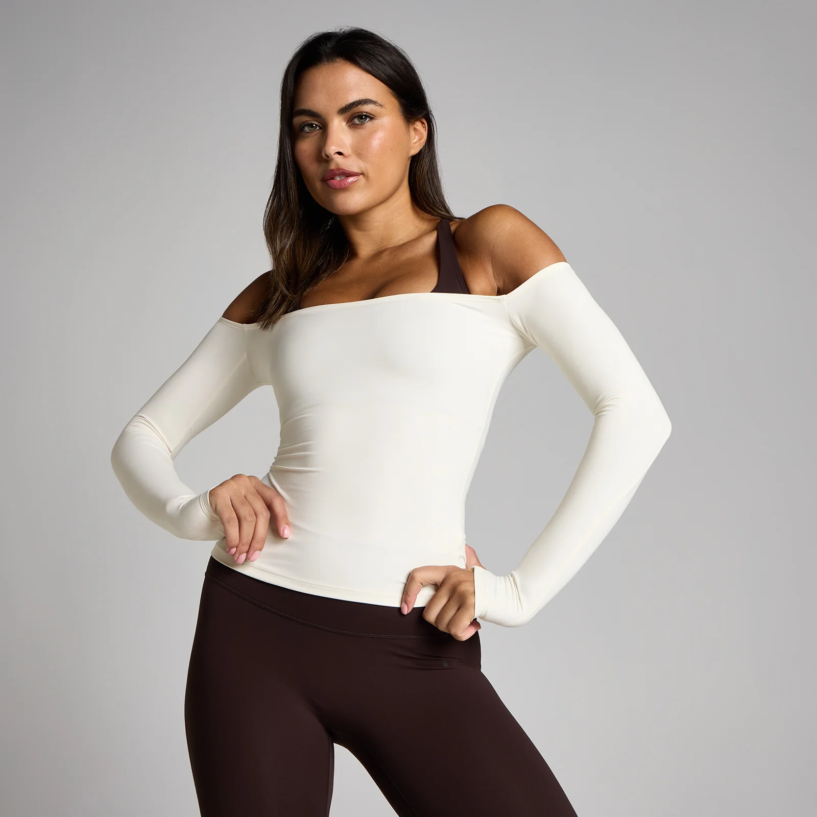 MP Women's Tempo Off The Shoulder LS Top - Vanilla - XS Image 1