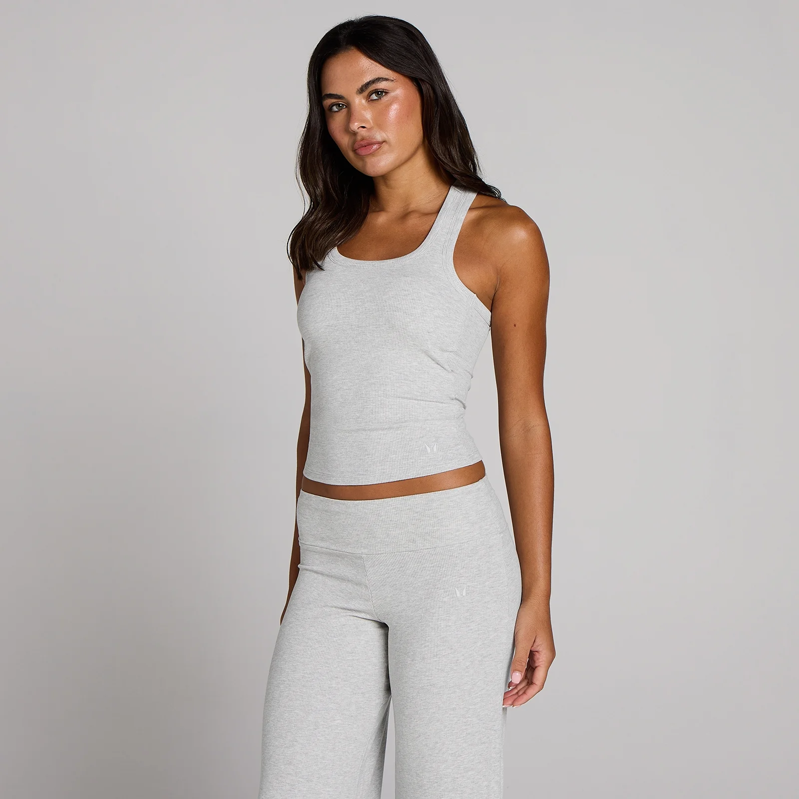 MP Women's Ribbed Tank Top With Built in Bra - Grey Marl - XS Image 1